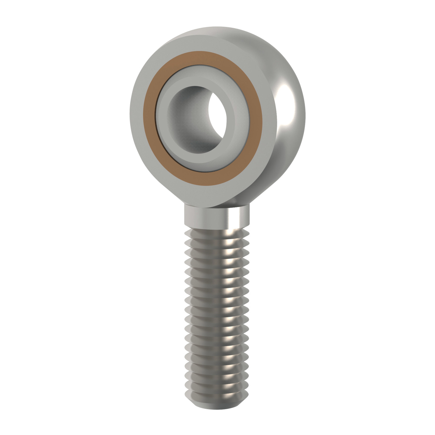 silver coloured Male Low Cost Rod Ends - left hand thread